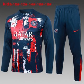 Niños Sudadera De Training PSG 2024-2025 Azul Rojo 3 Niños Sudadera De Training PSG 2024-2025 Azul Rojo 3