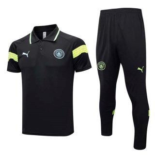 Polo Manchester City Conjunto Completo 2023-2024 Negro 2 Polo Manchester City Conjunto Completo 2023-2024 Negro 2