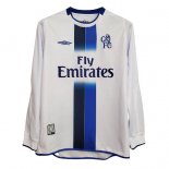 2ª Equipación Replica Camiseta Chelsea ML Retro 2003 2005 Blanco