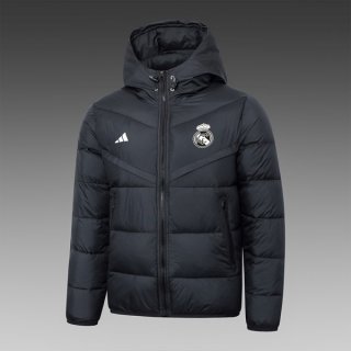Abrigo Plumón Real Madrid 2024-2025 Negro Abrigo Plumón Real Madrid 2024-2025 Negro