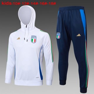 Niños Sudadera Con Capucha Italia 2024-2025 Blanco 3 Niños Sudadera Con Capucha Italia 2024-2025 Blanco 3