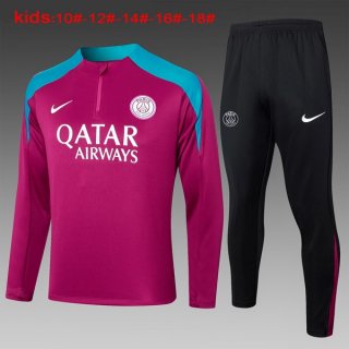 Niños Sudadera De Training PSG 2024-2025 Purpura Rojo 3 Niños Sudadera De Training PSG 2024-2025 Purpura Rojo 3
