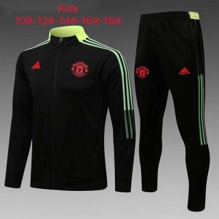 Niño Chandal Manchester United 2022 Negro Verde Niño Chandal Manchester United 2022 Negro Verde