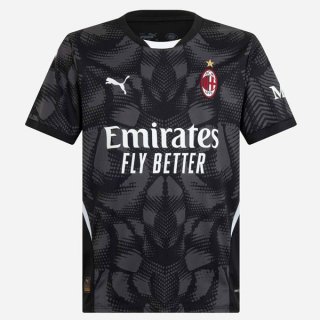Tailandia Camiseta AC Milan Portero 2024-2025 Negro Gris Tailandia Camiseta AC Milan Portero 2024-2025 Negro Gris