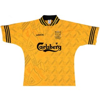 2ª Equipación Replica Camiseta Liverpool Retro 1994 1996 Amarillo 2ª Equipación Replica Camiseta Liverpool Retro 1994 1996 Amarillo