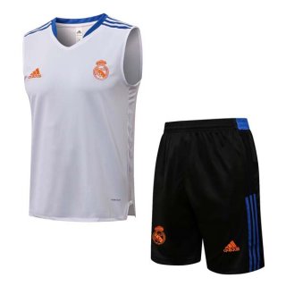 Camiseta Real Madrid Sin Mangas Conjunto Completo 2022 Blanco Negro Camiseta Real Madrid Sin Mangas Conjunto Completo 2022 Blanco Negro