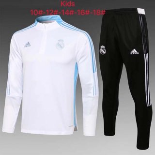 Niños Chandal Real Madrid 2022 Blanco Negro Niños Chandal Real Madrid 2022 Blanco Negro