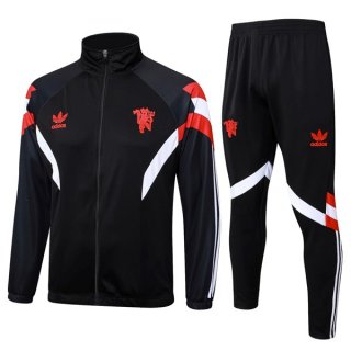 Chandal Manchester United 2024-2025 Negro Blanco 2 Chandal Manchester United 2024-2025 Negro Blanco 2