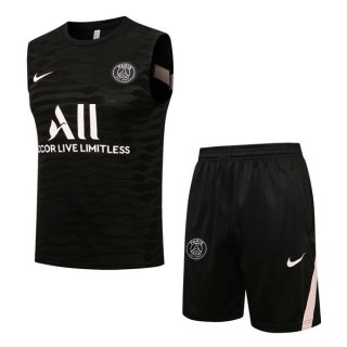 Camiseta Paris Saint Germain Sin Mangas Conjunto Completo 2022 Negro 2 Camiseta Paris Saint Germain Sin Mangas Conjunto Completo 2022 Negro 2
