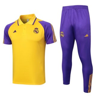 Polo Real Madrid Conjunto Completo 2024-2025 Amarillo Purpura Polo Real Madrid Conjunto Completo 2024-2025 Amarillo Purpura