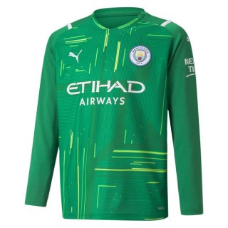 Replica Camiseta Manchester City Portero ML 2021-2022 Verde Replica Camiseta Manchester City Portero ML 2021-2022 Verde