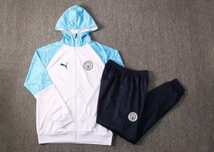 Chandal Con Capucha Manchester City 2021-2022 Azul Blanco