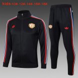 Niños Chandal Manchester United 2024-2025 Negro Rojo