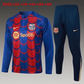 Niños Sudadera De Training Barcelona 2024-2025 Azul Rojo 3 Niños Sudadera De Training Barcelona 2024-2025 Azul Rojo 3
