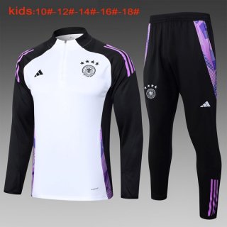 Niños Sudadera De Training Alemania 2024-2025 Blanco Negro 3 Niños Sudadera De Training Alemania 2024-2025 Blanco Negro 3