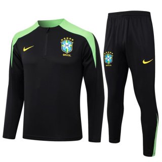 Sudadera De Training Brasil 2024-2025 Negro Verde 3 Sudadera De Training Brasil 2024-2025 Negro Verde 3