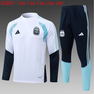 Ninos Sudadera De Training Argentina 2026-2027 Blanco
