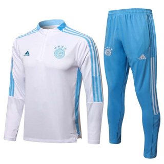 Sudadera De Training Bayern Munich 2022 Blanco Azul Sudadera De Training Bayern Munich 2022 Blanco Azul